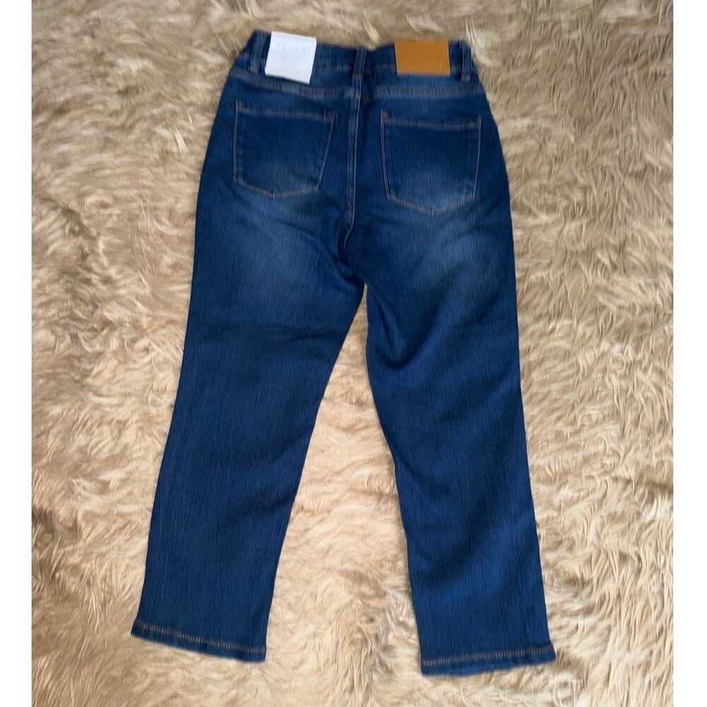 New Tahari Brooke Exposed Button High Rise Capri Denim Jeans size 4P - Picture 7 of 8